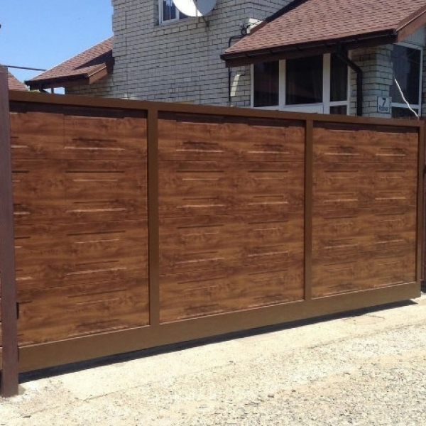 Откатные въездные ворота Алютех Prestige